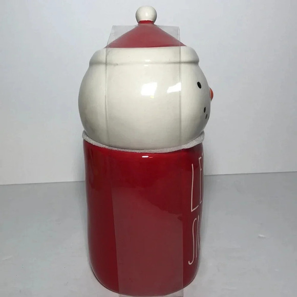 Rae Dunn Red Let it Snow Christmas Mug with Snowman Topper - Picture 4 of 5